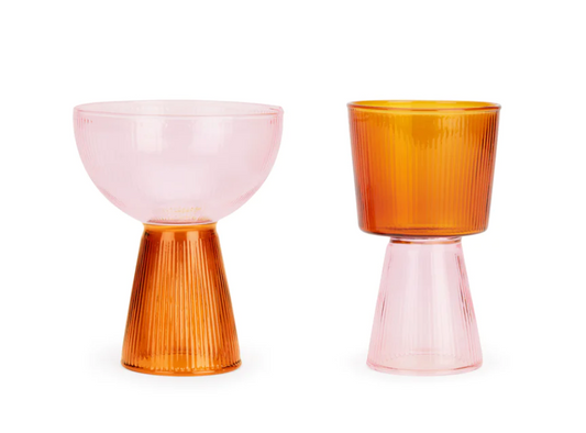 Oorun Didun Glass Cups Pink Amber