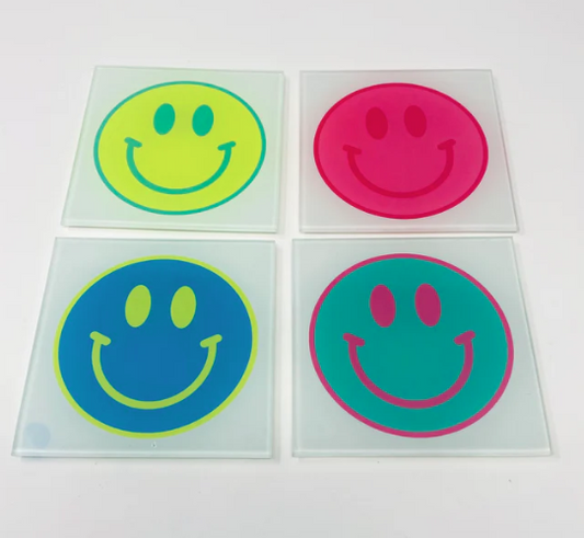 Smiley Face Coasters - SET of 4