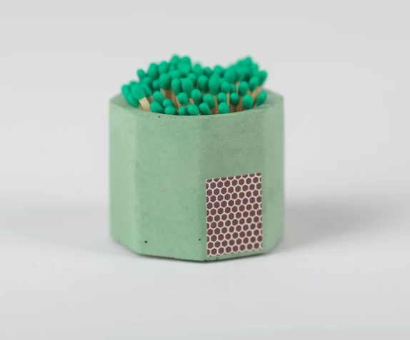 Matcha Match Holder w/ Striker and Green Matches