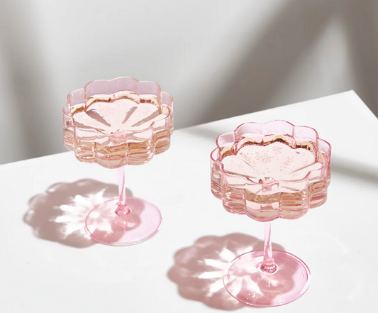 TWO x WAVE COUPE GLASSES - PINK