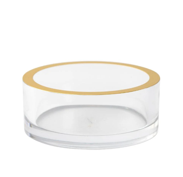 Acrylic Wine Bottle Coaster in Clear with Gold Rim