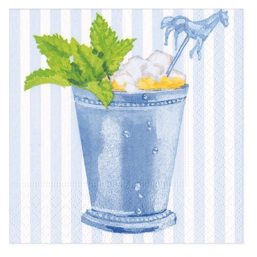 Mint Julep Boxed Paper Cocktail Napkins in Blue