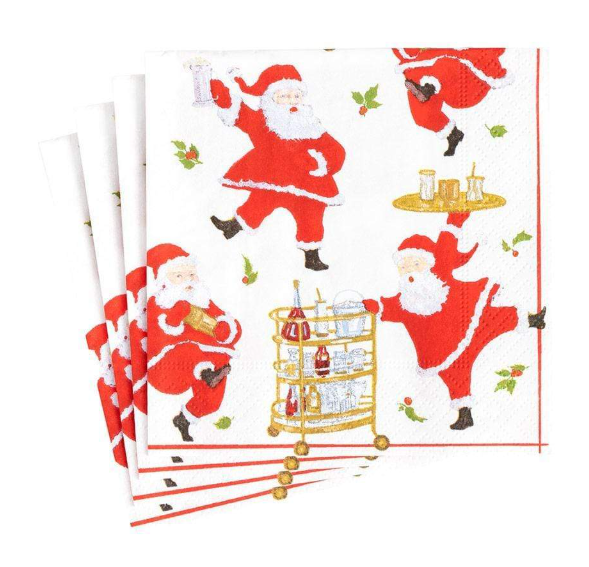 Cocktails with Santas Paper Cocktail Napkins