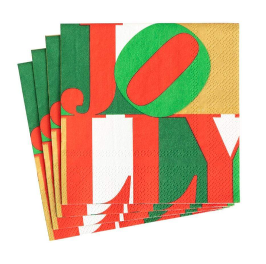 Holly Jolly Paper Cocktail Napkins