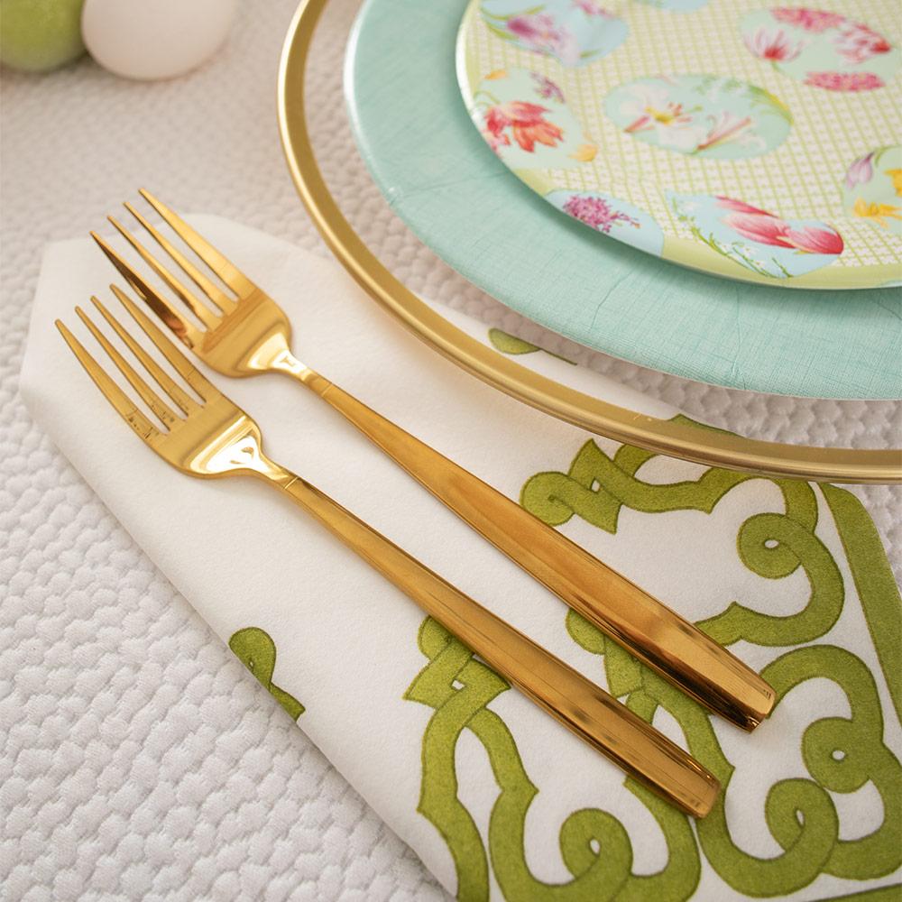 Dessin Passementerie Green Luncheon Napkins