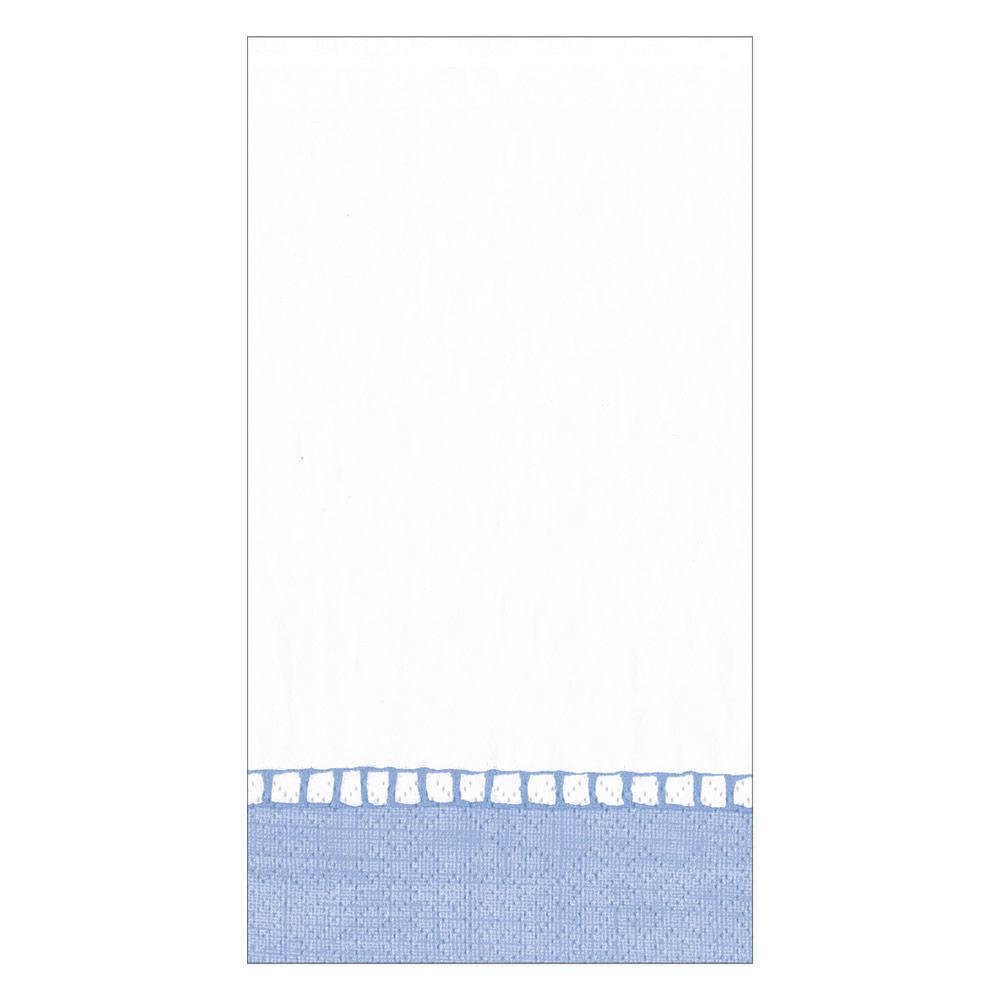 Linen Border Light Blue Guest Towel