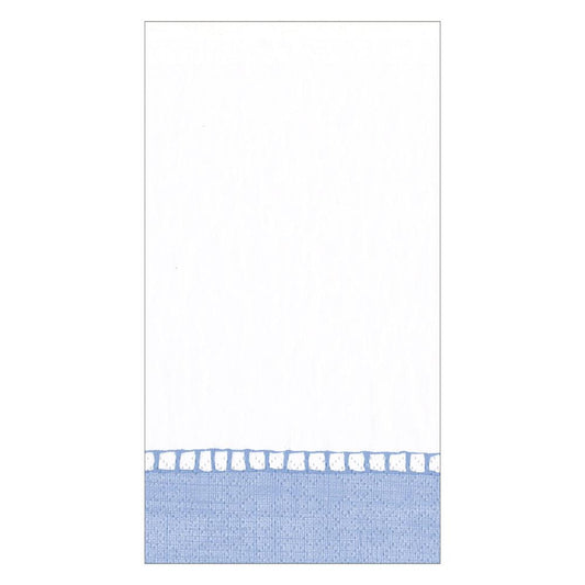 Linen Border Light Blue Guest Towel