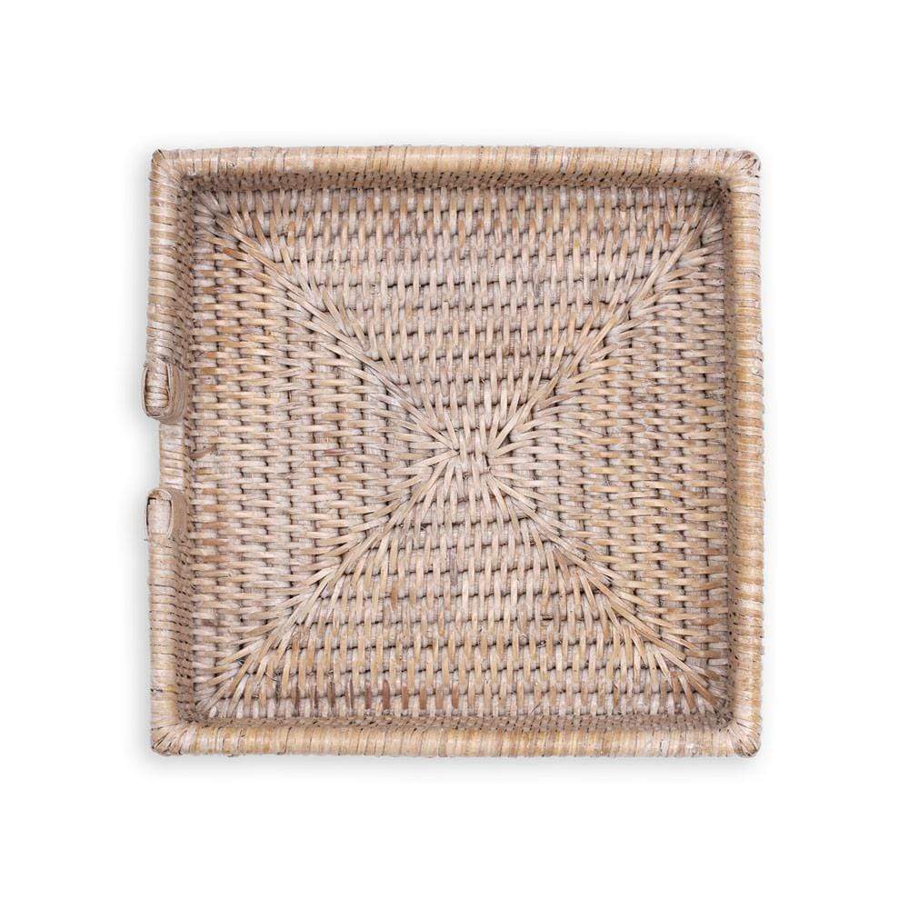 White Rattan Luncheon Napkin Holder