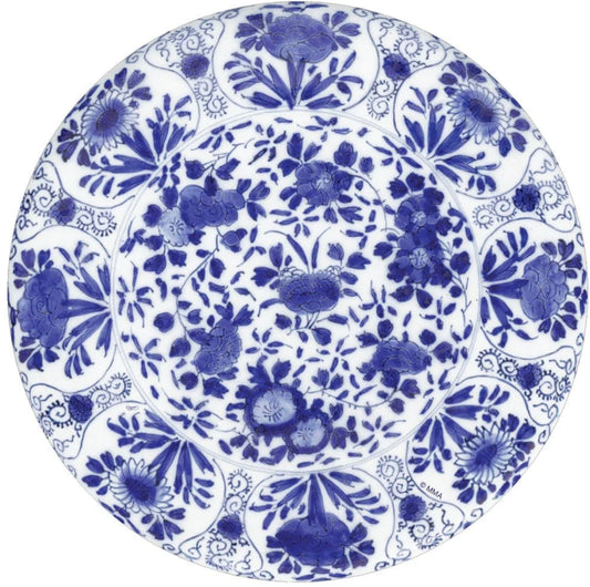 Delft Blue Round Paper Placemats