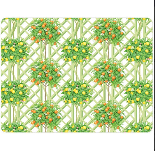 Paper Placemats Rectangle Citrus Topiaries