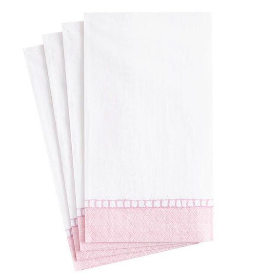 Linen Border Petal Pink Guest Towel