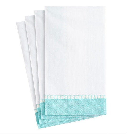 Linen Border Robins Egg Blue Guest Towel