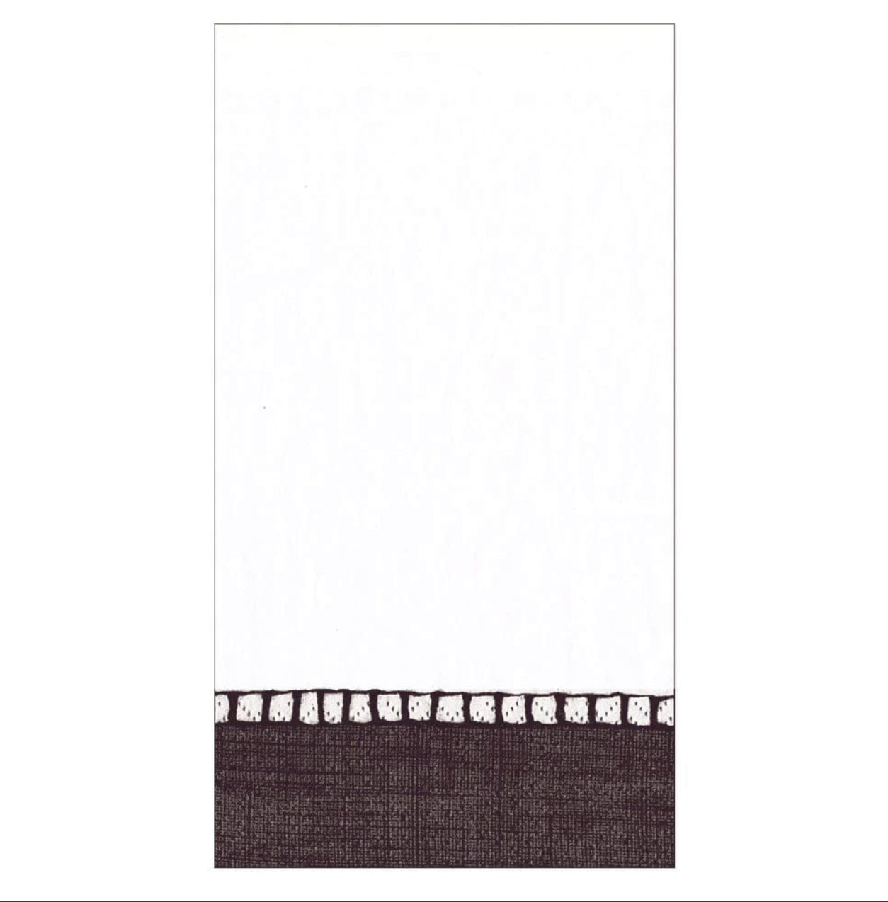 Linen Border Black Guest Towel