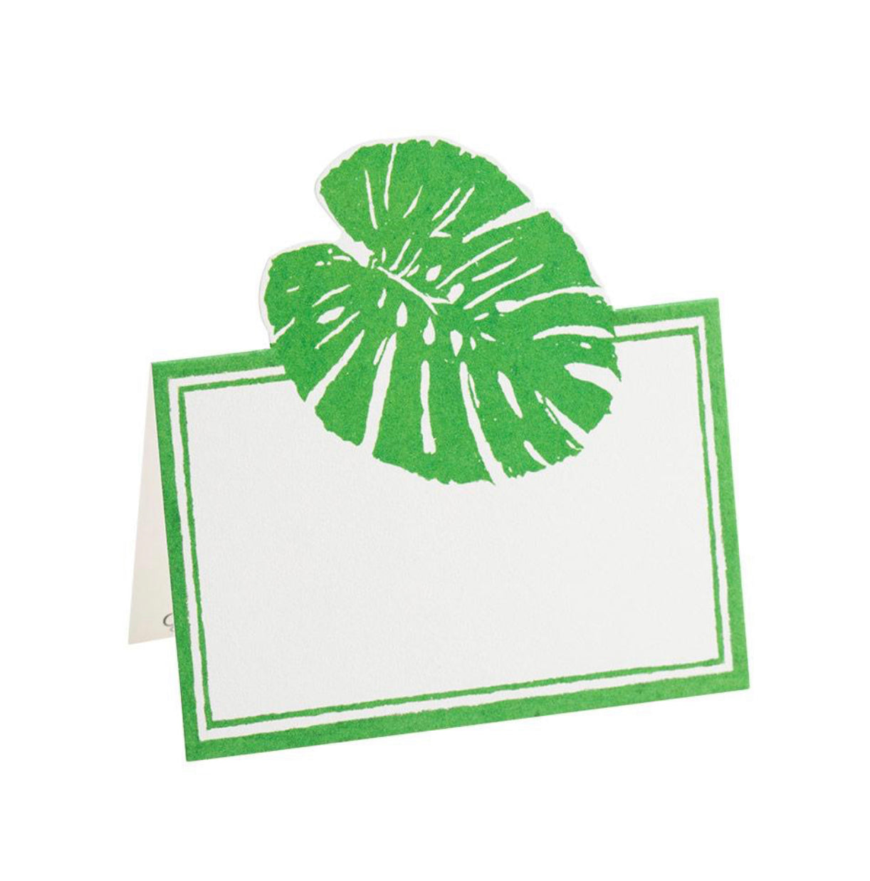 Place Card Die Cut Palm Leaves Green